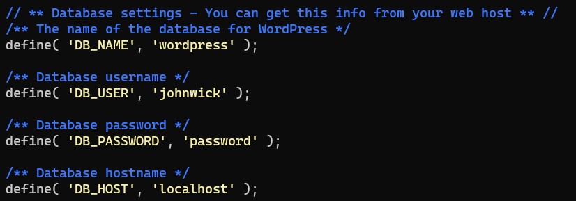 wp-config sample